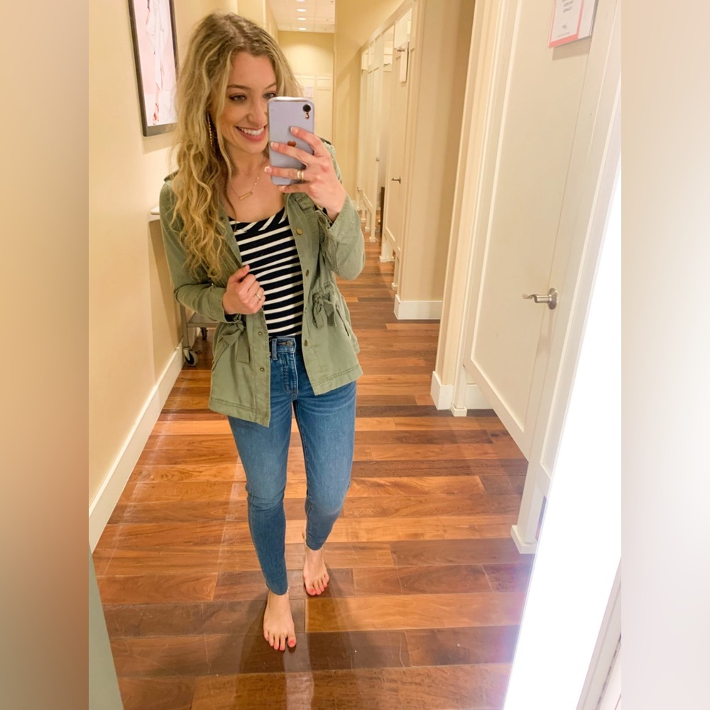 Loft Green Drawstring Waist Utility Jacket